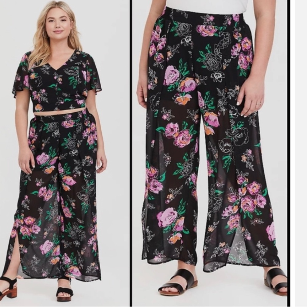 Torrid Floral Split Leg Pants
